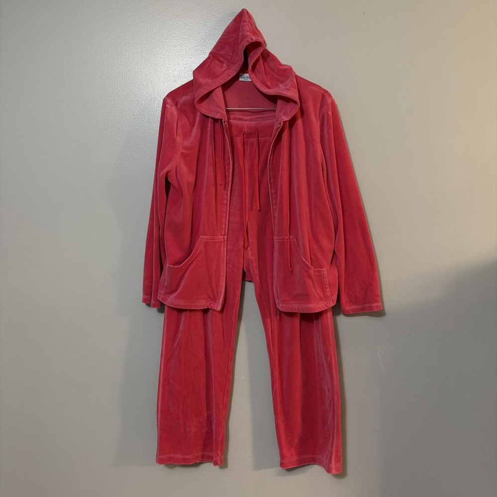 LR Essential Petite Pink Velour Hooded Full Zip Track Suit PL